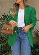 Business Casual Long Sleeve Lapel Open Front Suit Jacket Work Blazer with Pockets