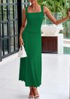 PRETTYGARDEN Skirt Sets Women 2 Piece Outfits Summer Casual Knit Tank Tops Flowy Midi Skirts Matching Vacation Clothes