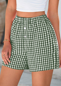 Plaid Casual Y2K Short with Pockets