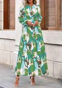 PRETTYGARDEN Women's Fall Boho Maxi Dresses Floral Long Sleeve V Neck Flowy Elegant Wedding Guest Dress Vacation Outfits