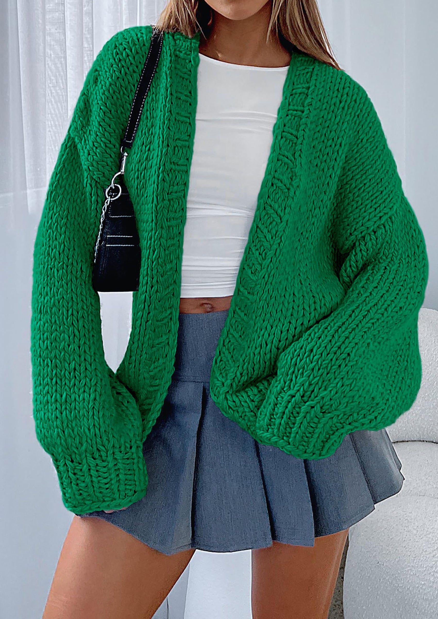 PRETTYGARDEN Cardigan Sweaters for Women Trendy Fall Fashion Long Sleeve Chunky Knit Cardigans Winter Clothing Outfits