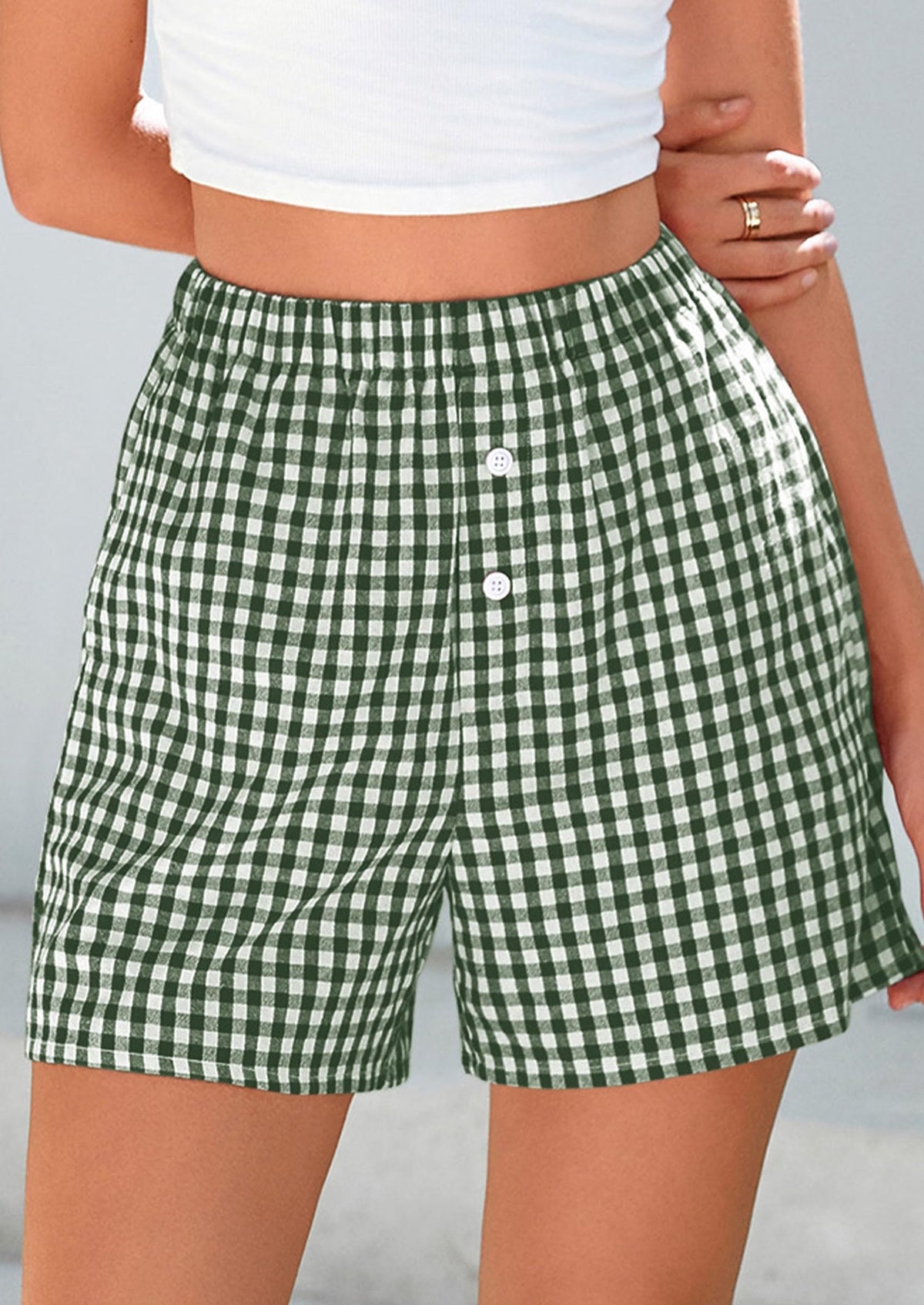 Plaid Casual Y2K Short with Pockets