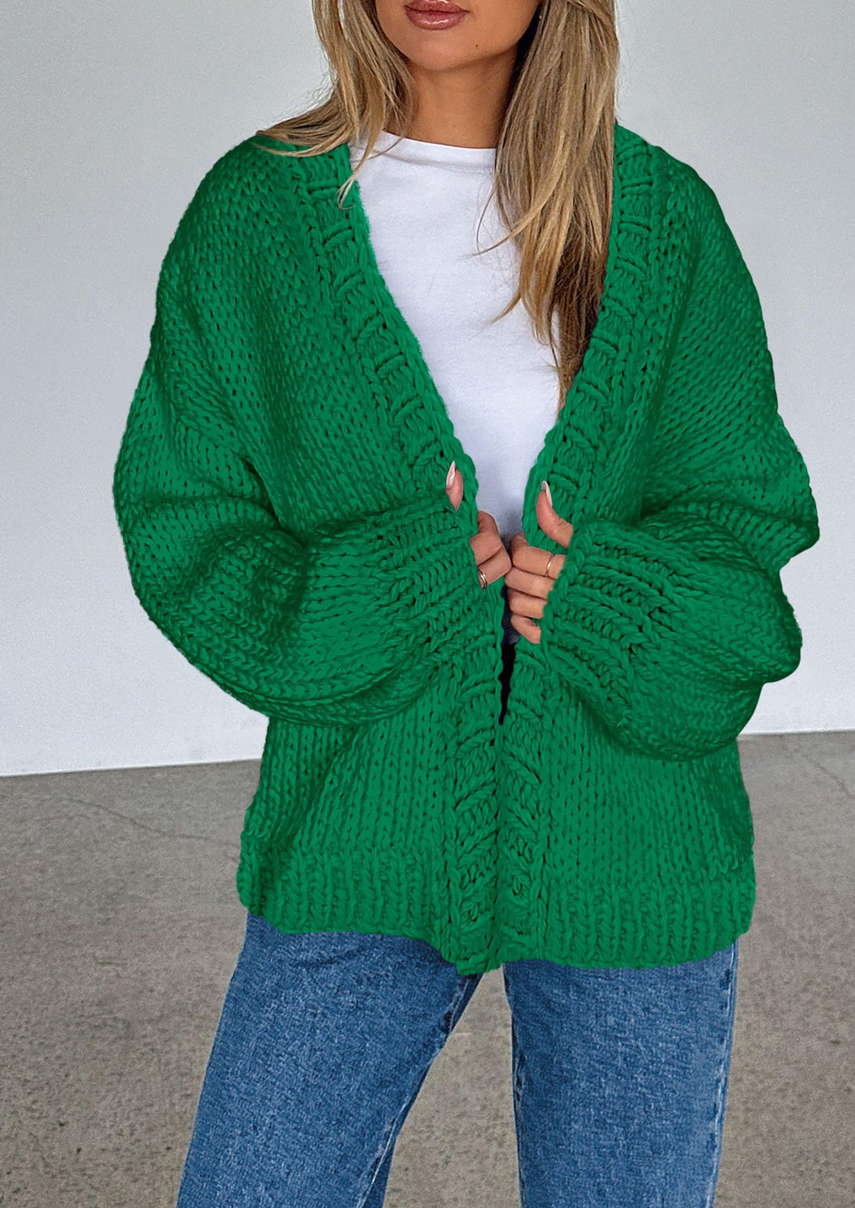 PRETTYGARDEN Cardigan Sweaters for Women Trendy Fall Fashion Long Sleeve Chunky Knit Cardigans Winter Clothing Outfits