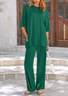 PRETTYGARDEN Women's 2 Piece Outfits Casual Short Sleeve Pullover Tops and Wide Leg Pants Lounge Sets Tracksuits