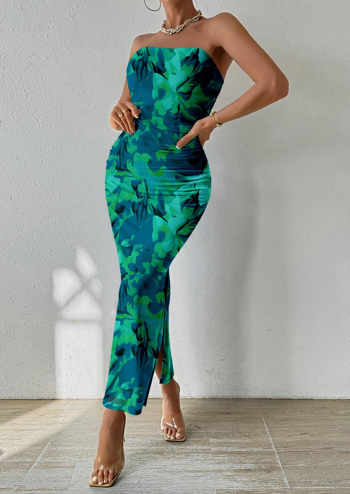 Summer Strapless Maxi Bodycon Dresses