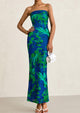 Printed Tube  Strapless Bodycon Sleeveless Maxi Dress