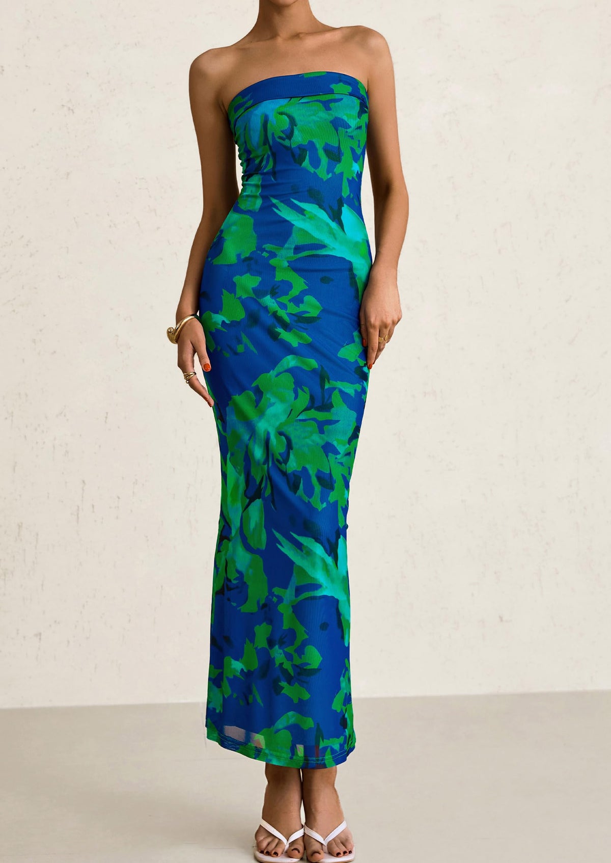 Printed Tube  Strapless Bodycon Sleeveless Maxi Dress
