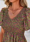 PRETTYGARDEN Floral Bohemian A-line Holiday Beach Vacation Dress
