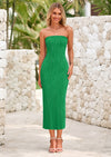 PRETTYGARDEN Womens Summer Maxi Dress Textured Bodycon Tube Off Shoulder Strapless Back Slit Long Party Dresses