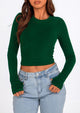 Long Sleeve Crop Tops Y2K Fashion Clothes Basic Slim Fit Blouses