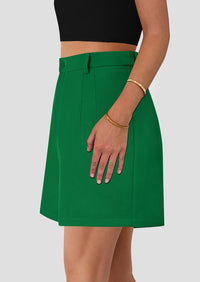 Elastic High Waisted Wide Leg Business Casual Dressy Shorts with Pockets