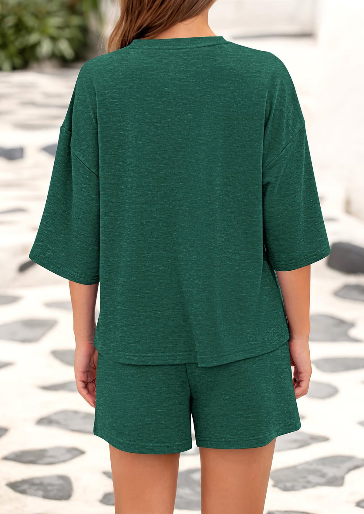 Short Sleeved Top And Casual Shorts 2-Piece Set With Pockets