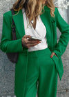 PRETTYGARDEN Women's Fall Two Piece Outfits Dressy Blazer Jacket and Wide Leg Pants Pockets Business Casual Office Suit Sets