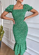 Short Puff Sleeve Cocktail Dresses
