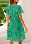 PRETTYGARDEN Women Summer V Neck A Line Hollow Out Casual Beach Party Dresses