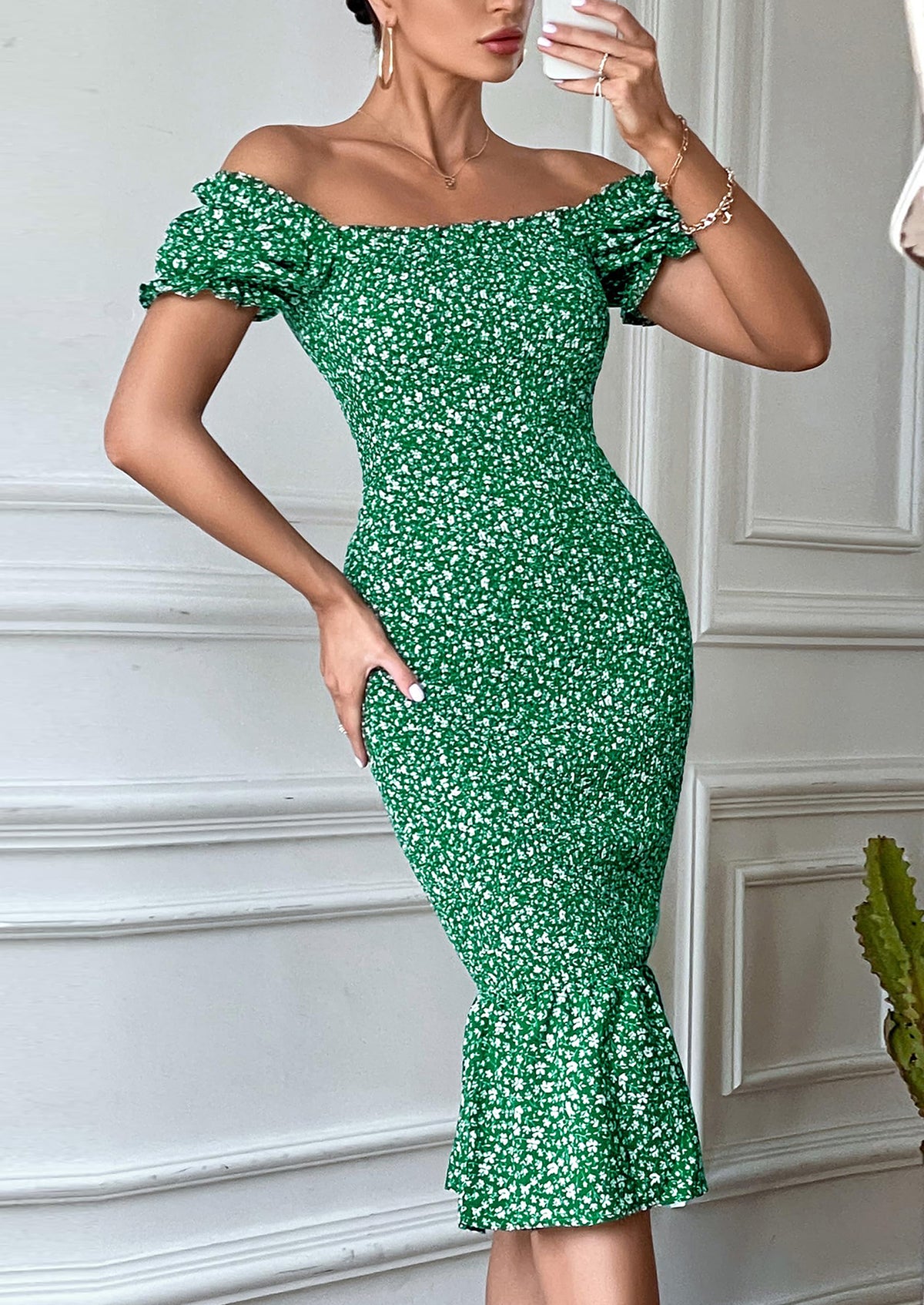 Short Puff Sleeve Cocktail Dresses