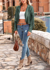 PRETTYGARDEN Women's Fringe Faux Suede Leather Jackets Fashion Tassel Motorcycle Cropped Coats