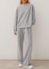 PRETTYGARDEN 2 Piece Sets For Women Fall Trendy Long Sleeve Sweatshirt Wide Leg Pants Loungewear Set Matching Sweatsuit