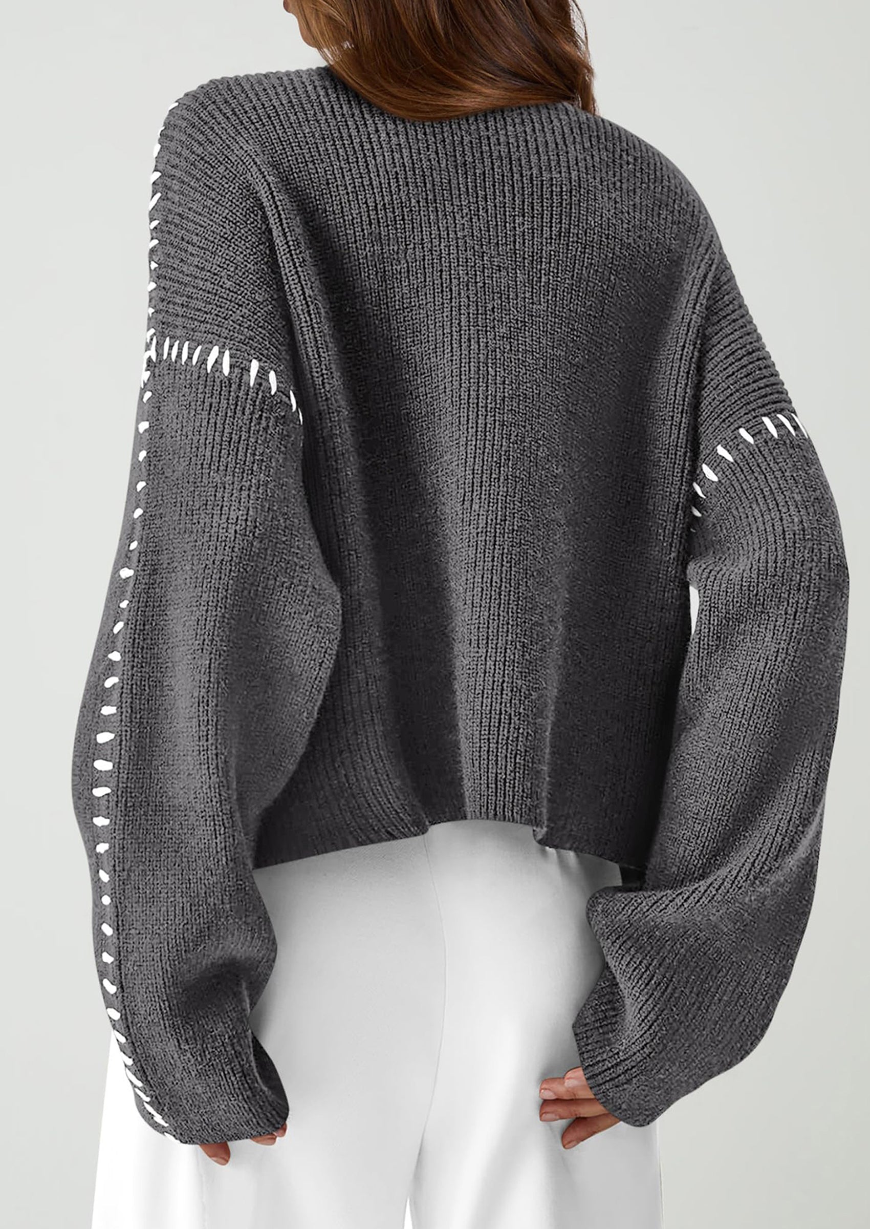 PRETTYGARDEN Women's Chunky Knit Sweaters Fall Long Sleeve Mock Neck Oversized Pullover Tops Winter Fashion Clothes