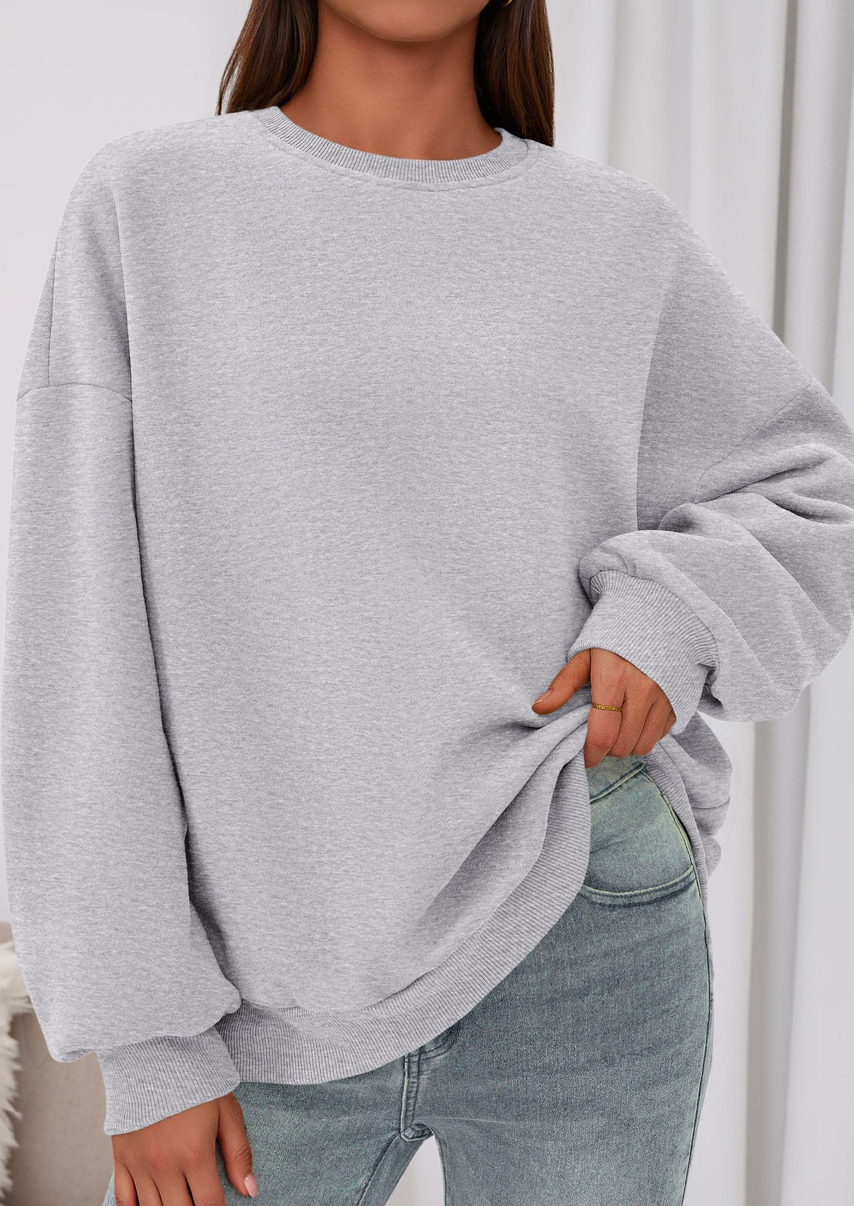 PRETTYGARDEN Sweatshirts for Women Oversized Crewneck Fleece Pullover Long Sleeve Tops Comfy Fall Winter Fashion Outfits