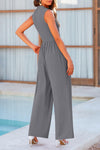 PRETTYGARDEN Womens Summer Jumpsuits Dressy Casual One Piece Outfits Sleeveless Mock Neck Wide Leg Pants Rompers with Pockets