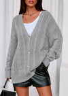 PRETTYGARDEN Women's Cable Knit Sweaters Fall Oversized Chunky Open Front Long Sleeve Cardigan Winter Coats