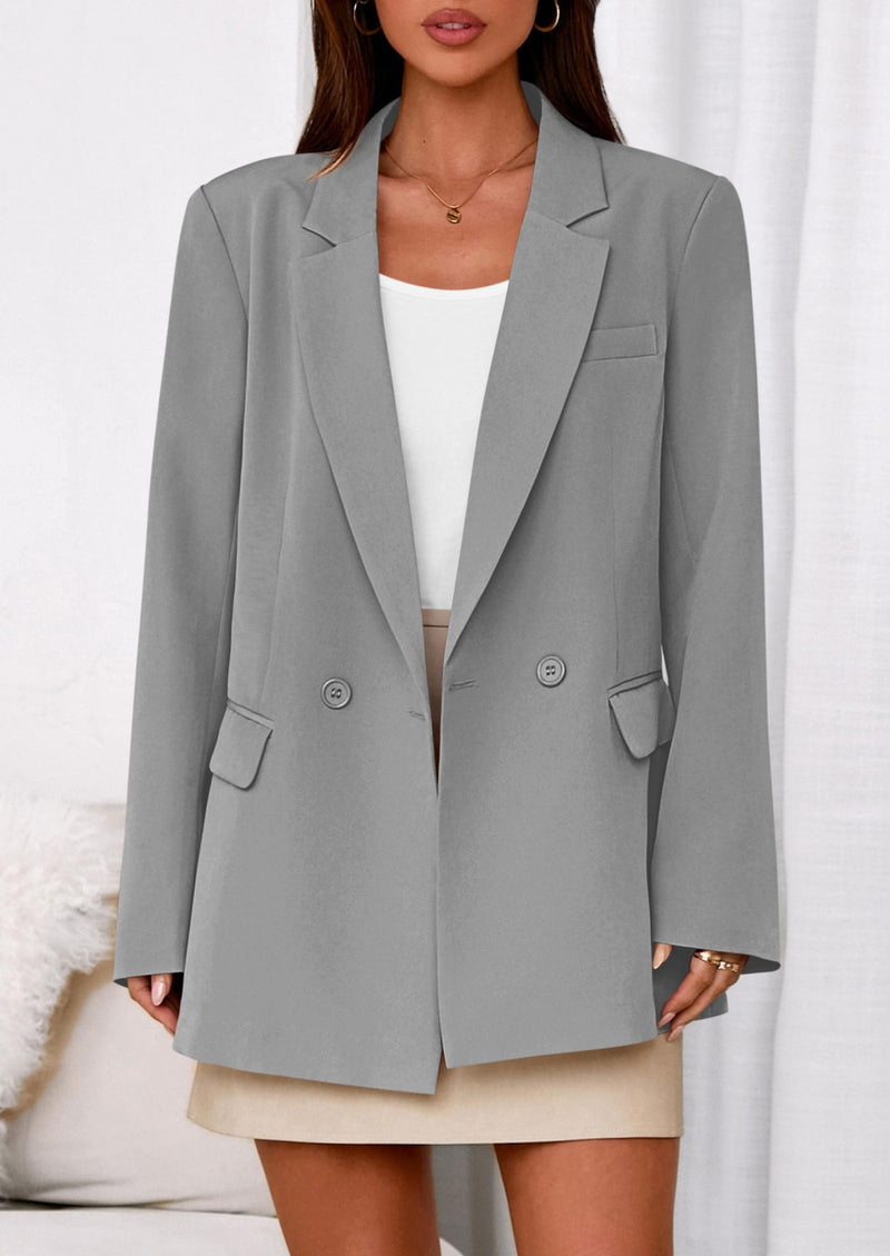 PRETTYGARDEN Fall Blazers for Women Business Casual Long Sleeve Lapel Pockets Dressy Suit Jackets Work Office Clothes PRETTYGARDEN