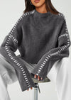 PRETTYGARDEN Women's Chunky Knit Sweaters Fall Long Sleeve Mock Neck Oversized Pullover Tops Winter Fashion Clothes