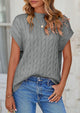 Casual Short Sleeve Crew Neck Knit Pullover Trendy Spring Outfits Sweater Vest