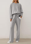 PRETTYGARDEN 2 Piece Sets For Women Fall Trendy Long Sleeve Sweatshirt Wide Leg Pants Loungewear Set Matching Sweatsuit