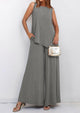 Asymmetrical Split Tank Tops Wide Leg Pants  Two Piece Sets