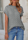 PRETTYGARDEN Women's Sweater Vest Summer Short Sleeve Tops Casual Crewneck Knit Oversized Pullover Trendy Spring Outfits