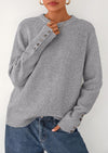 PRETTYGARDEN Womens Sweaters Fall Fashion Casual Crewneck Pullover Button Long Sleeve Cute Knit Tops Winter Clothes