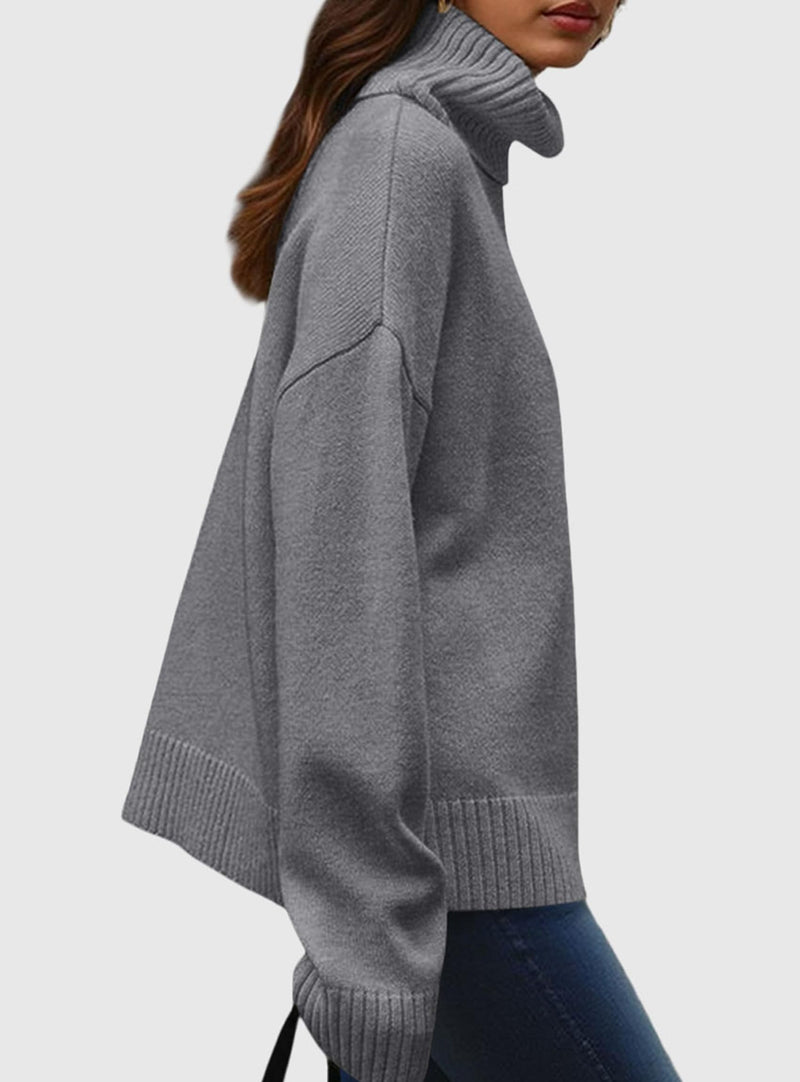 PRETTYGARDEN Womens Turtleneck Long Sleeve Sweater Fall Trendy Loose Fit Casual Tops Chunky Knit Pullover Sweaters