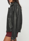 PRETTYGARDEN Faux Leather Jacket Women Bomber Motorcycle Zip Up Jackets Oversized Fall Fashion Outfits Winter Coats