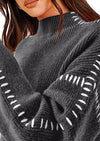 PRETTYGARDEN Women's Chunky Knit Sweaters Fall Long Sleeve Mock Neck Oversized Pullover Tops Winter Fashion Clothes