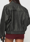PRETTYGARDEN Faux Leather Jacket Women Bomber Motorcycle Zip Up Jackets Oversized Fall Fashion Outfits Winter Coats