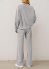 PRETTYGARDEN 2 Piece Sets For Women Fall Trendy Long Sleeve Sweatshirt Wide Leg Pants Loungewear Set Matching Sweatsuit