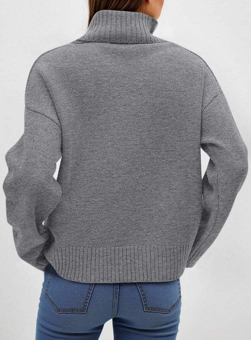 PRETTYGARDEN Womens Turtleneck Long Sleeve Sweater Fall Trendy Loose Fit Casual Tops Chunky Knit Pullover Sweaters