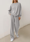 PRETTYGARDEN 2 Piece Sets For Women Fall Trendy Long Sleeve Sweatshirt Wide Leg Pants Loungewear Set Matching Sweatsuit