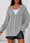 PRETTYGARDEN Women's Cable Knit Sweaters Fall Oversized Chunky Open Front Long Sleeve Cardigan Winter Coats