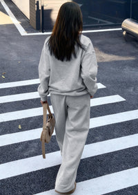 PRETTYGARDEN Casual Winter Two Piece Sets for Women V Neck Sweatshirt Loose Wide Leg Pants Tracksuit Knit Fall Outfits PRETTYGARDEN