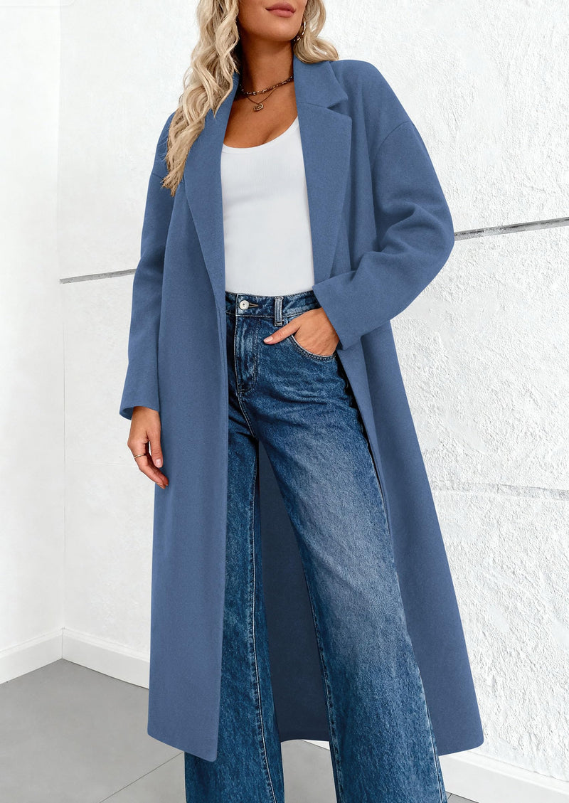 PRETTYGARDEN Womens Winter Coats Trendy Long Sleeve Notch Lapel Button Long Jackets Casual Oversized Vacation Outfits