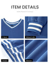 PRETTYGARDEN Women's Oversized Sweatshirts Casual Long Sleeve Stripes Knit V Neck Pullover Top Fall Teens Preppy Clothes