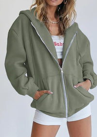Long Sleeve Zip Up Y2K Hoodies With Pockets