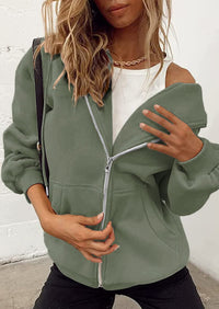 Long Sleeve Zip Up Y2K Hoodies With Pockets