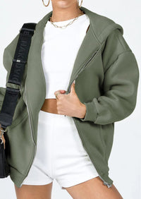 Long Sleeve Zip Up Y2K Hoodies With Pockets