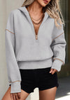 PRETTYGARDEN Women's Hooded Sweatshirts Long Sleeve Half Zip Cropped Hoodie Pullover Winter Fashion Clothes