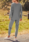 PRETTYGARDEN Women's Fall 2 Piece Lounge Set Long Sleeve Tops Ribbed Pants Spring Matching Sweatsuit Travel Outfits Clothes