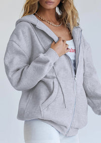 Long Sleeve Zip Up Y2K Hoodies With Pockets